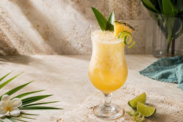 Caribbean Pineapple Colada Tea Cooler with pineapple, coconut and lime